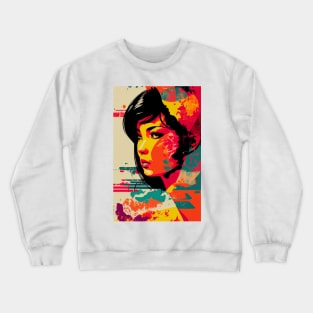 Vintage woman in pop-art style Crewneck Sweatshirt